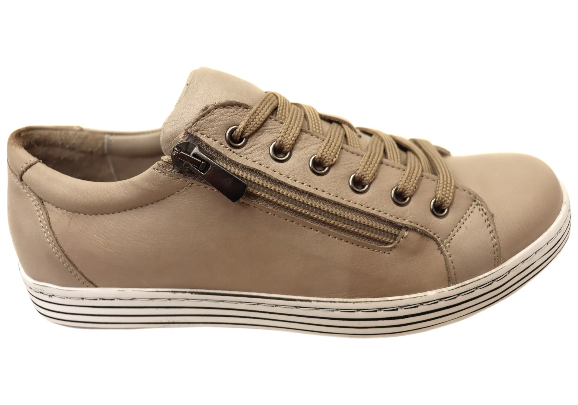 Cabello Comfort Unity Womens Leather European Casual Shoes Curve Hug Lace Tie