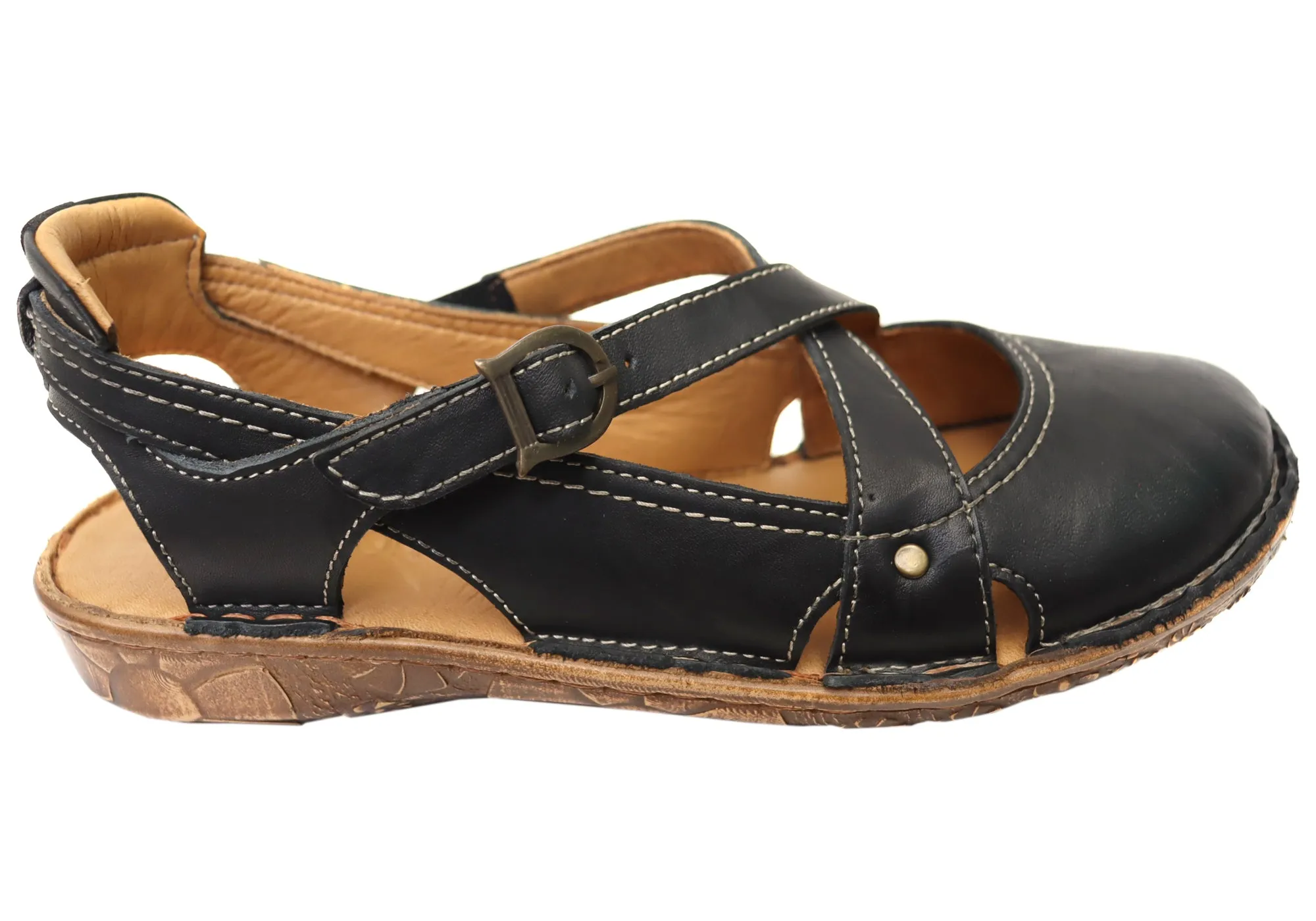 Orizonte Yona Womens European Comfortable Leather Shoes Ultra Light Hiking Trails Stride Easy