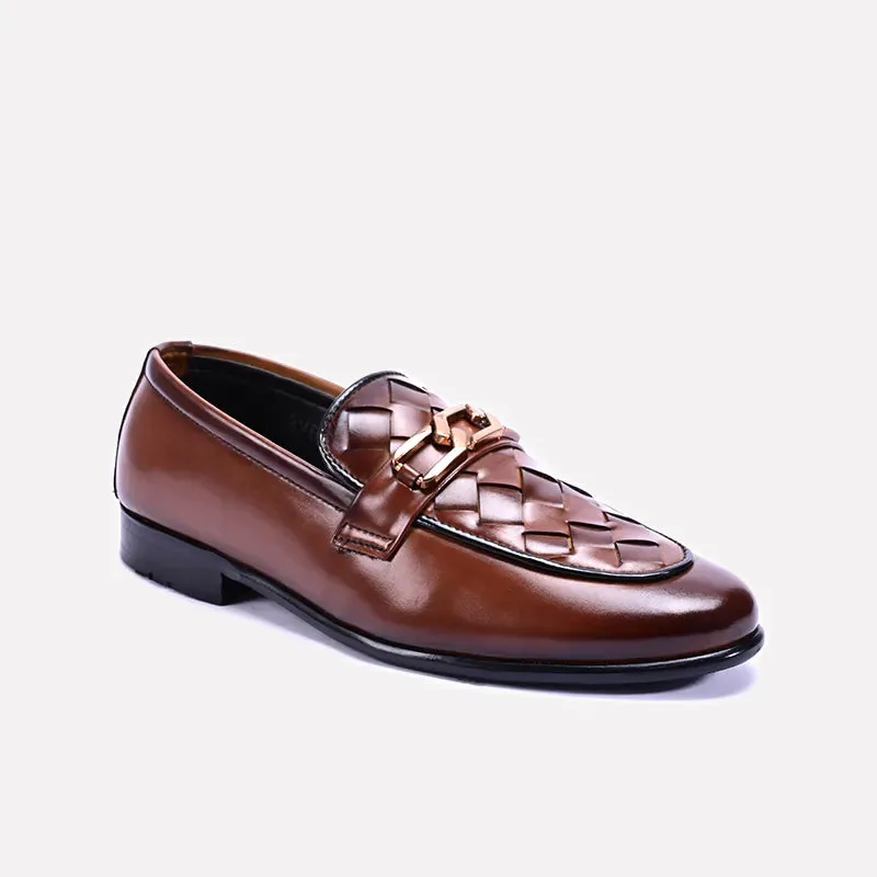 Harrington Brown Woven Loafers Formal Shoes 0111126 Layered Wardrobe