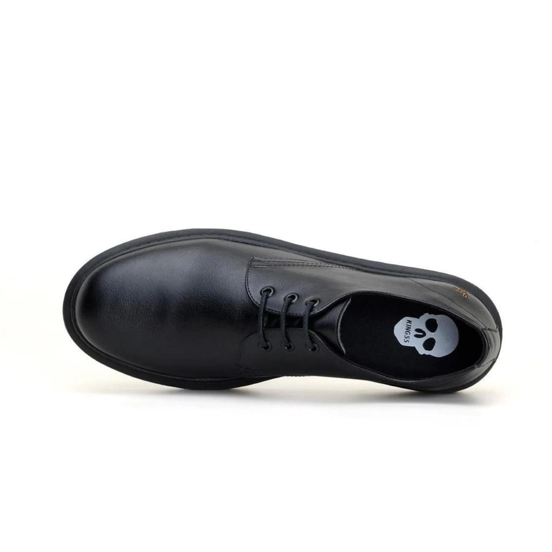 'Derby UK 2' vegan lace-up shoe by King55 - black Wave Flow Sweat Resistant Standing Workers