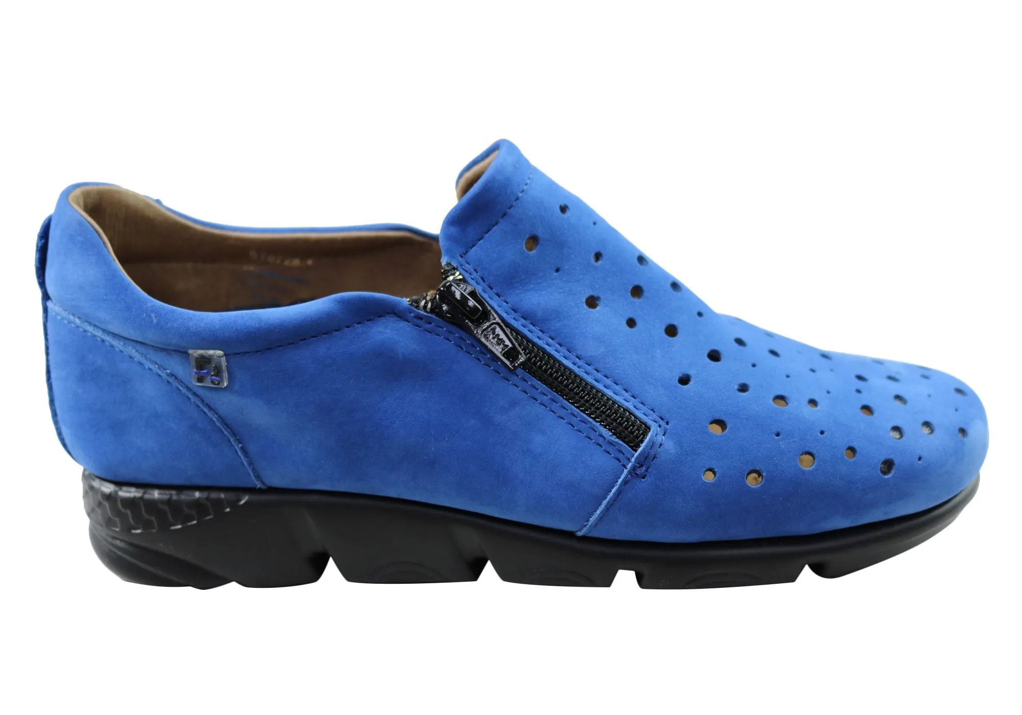 Flex & Go Aberdeen Womens Comfortable Leather Shoes Made In Portugal Ventilated Flexible Design
