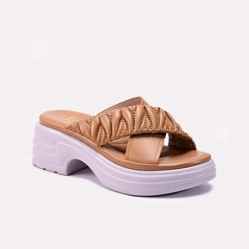 Classic Design Easy Walk Sandals Womens Mustard Platform Slippers 0413356
