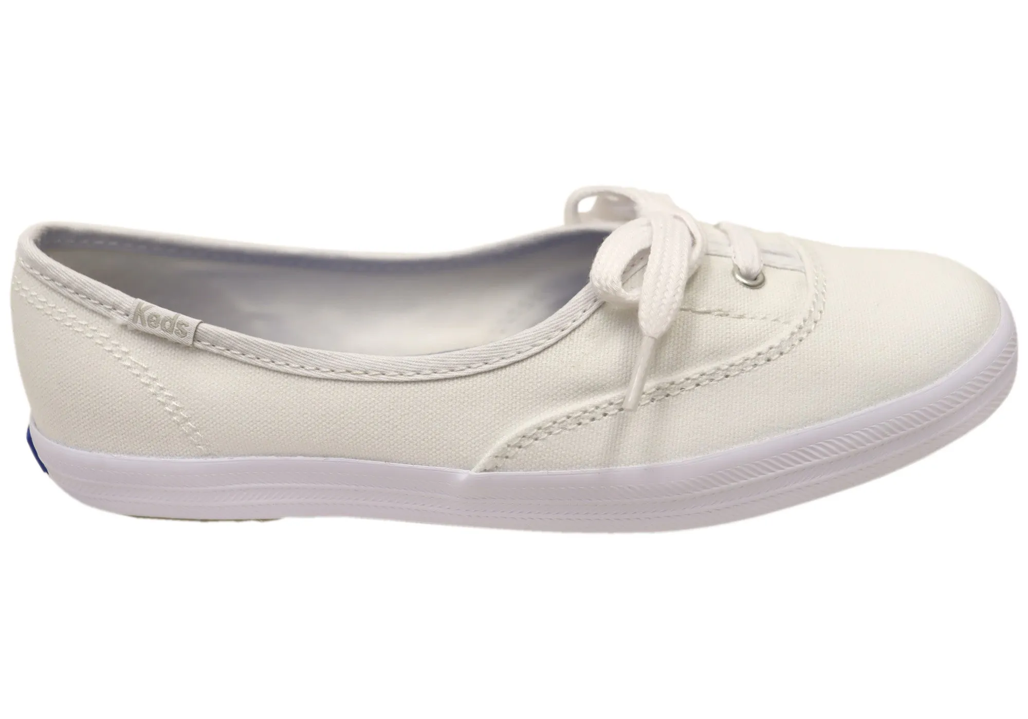 Keds Womens The Mini Canvas White Comfortable Shoes Fire Red Anti Odor Busy Professionals