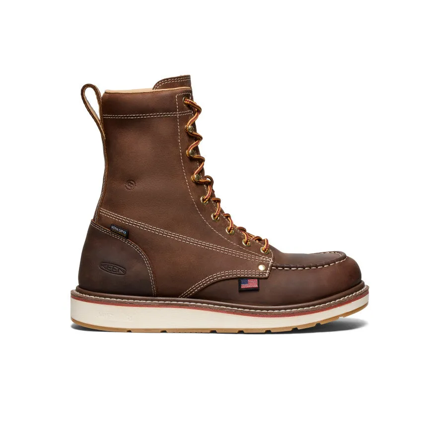 Breathable Cold Climate Seamless Fit Men's Liberty 8" Waterproof Boot (Carbon Toe)  |  Chestnut/Gum