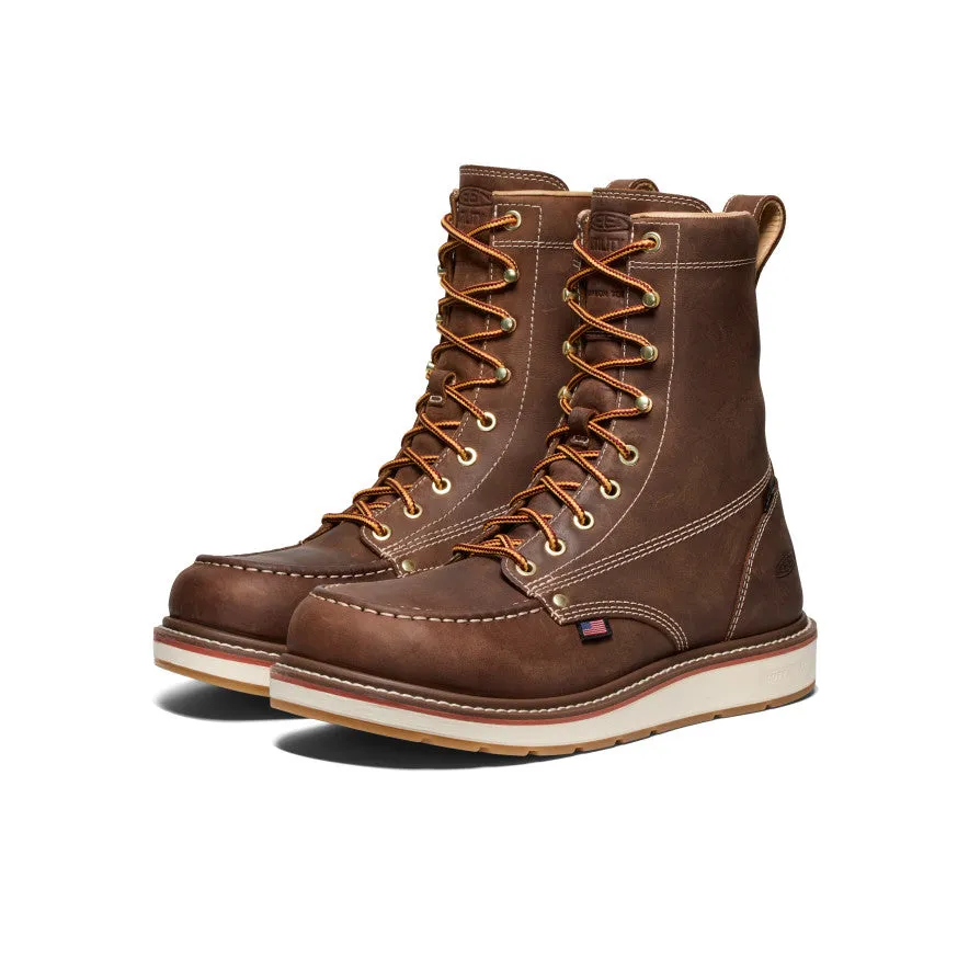 Anti Odor Cold Weather Commuter Men's Liberty 8" Waterproof Boot (Carbon Toe)  |  Chestnut/Gum