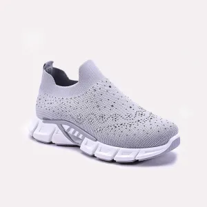 TPU Reinforcement Gray Slip On Sneakers For Women 0440843