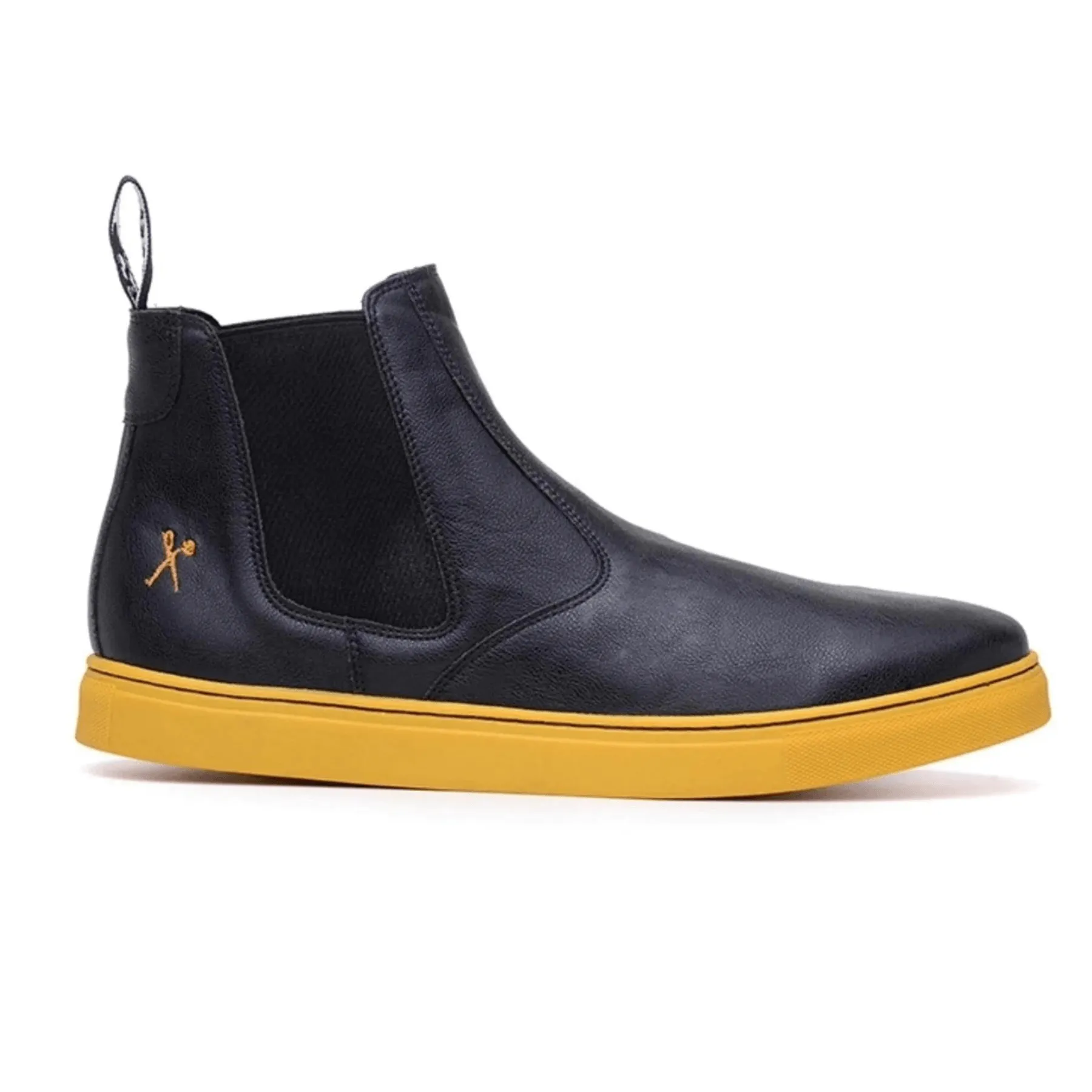 Mesh Lining 'Tokio' chelsea boot by King 55 - black with yellow outsole