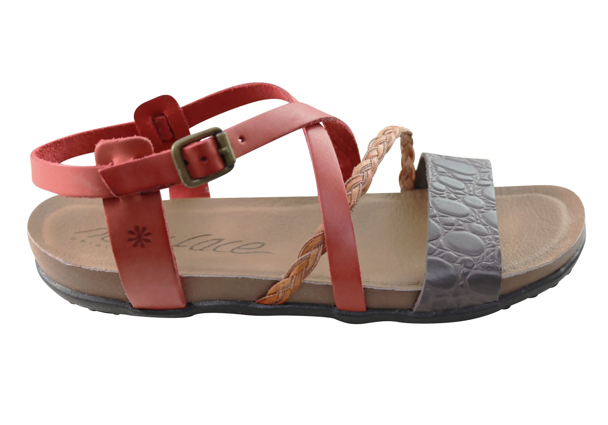 Laidback Look New Face Laurina Womens Comfortable Leather Sandals Made In Brazil
