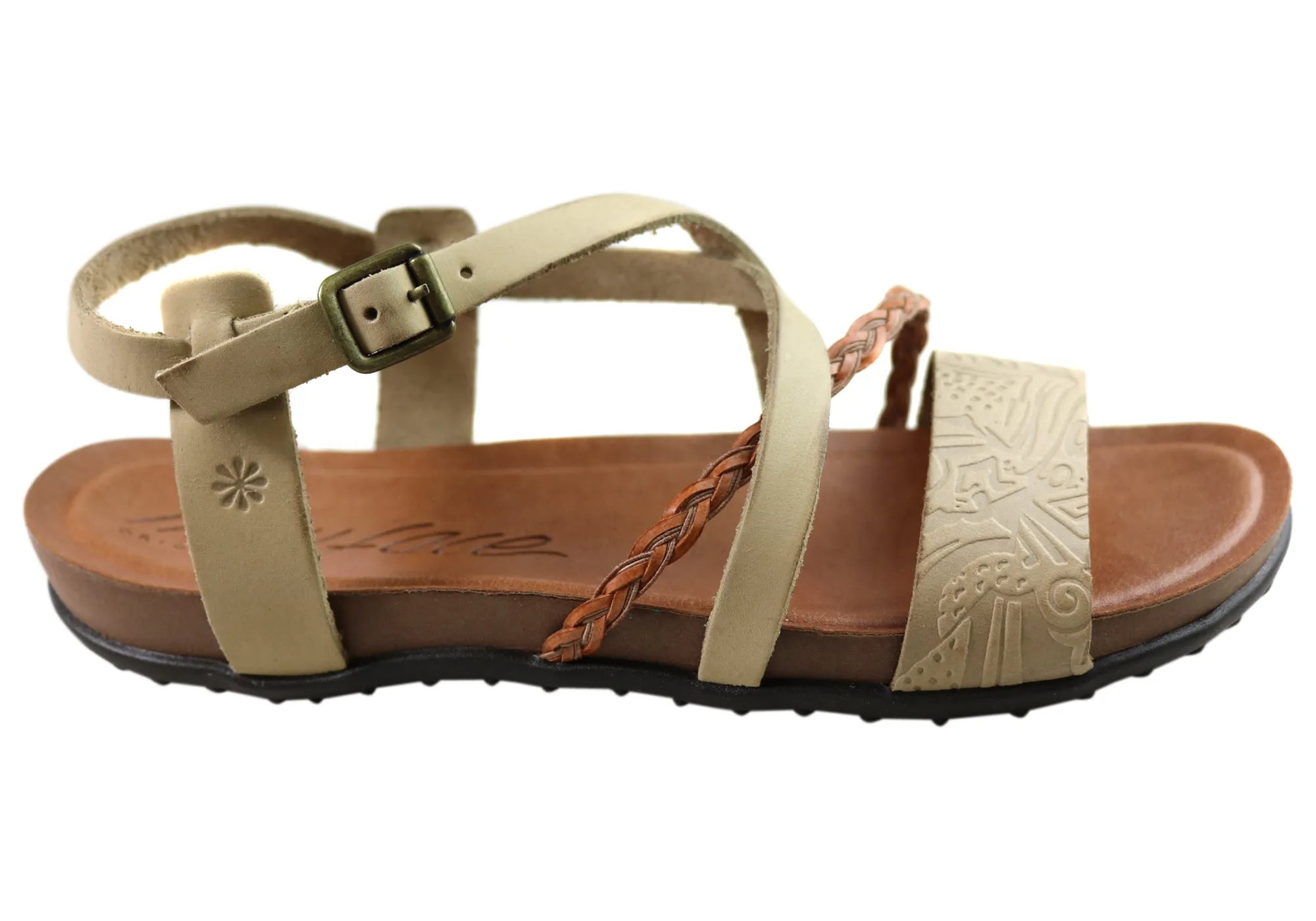 New Face Laurina Womens Comfortable Leather Sandals Made In Brazil Shock absorption Chic Style
