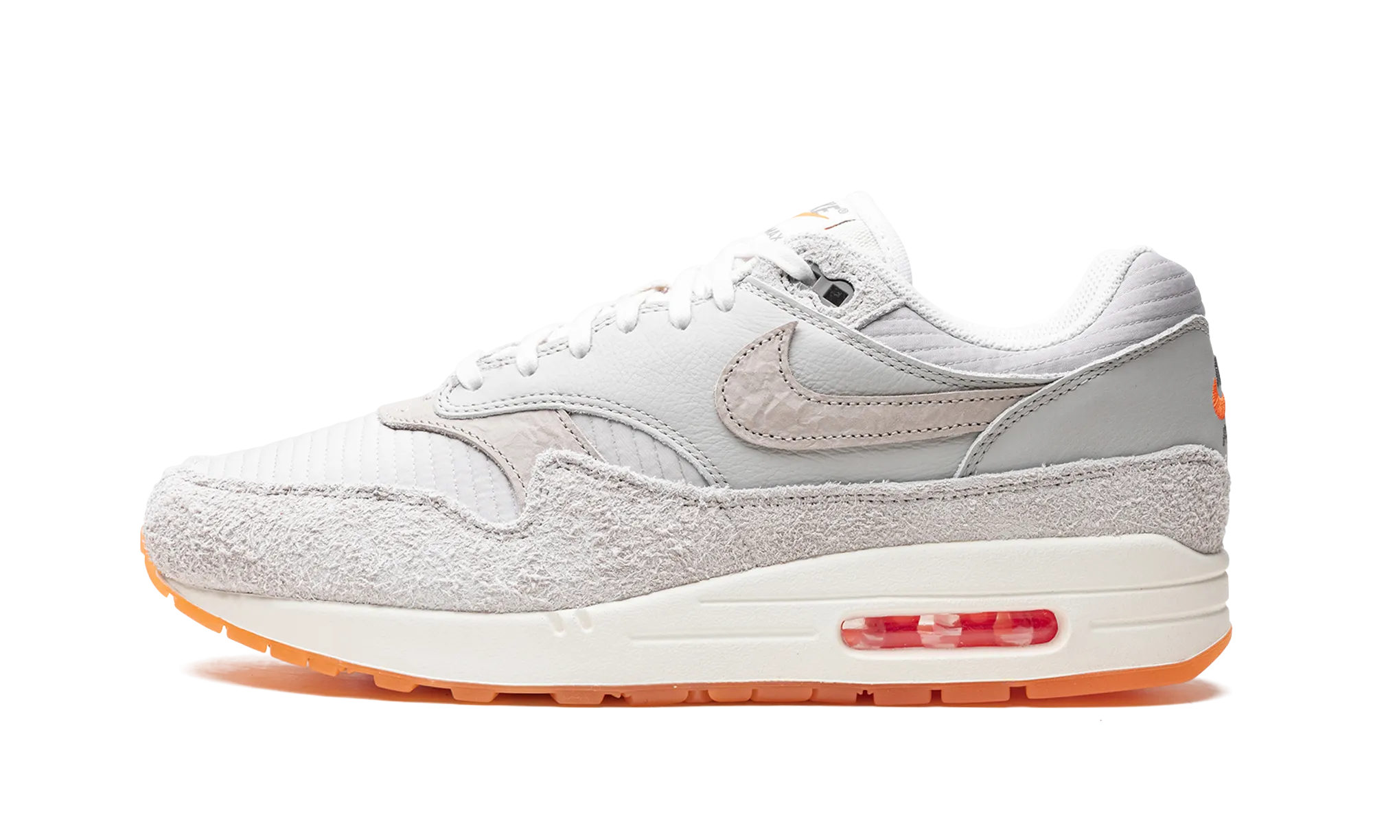 Air Max 1 "Light Iron Ore / Total Orange" evening run