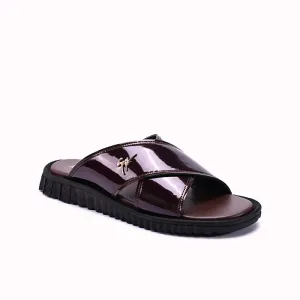 Maroon Glossy Casual Slippers 0150996 Quick Fit Cozy Style