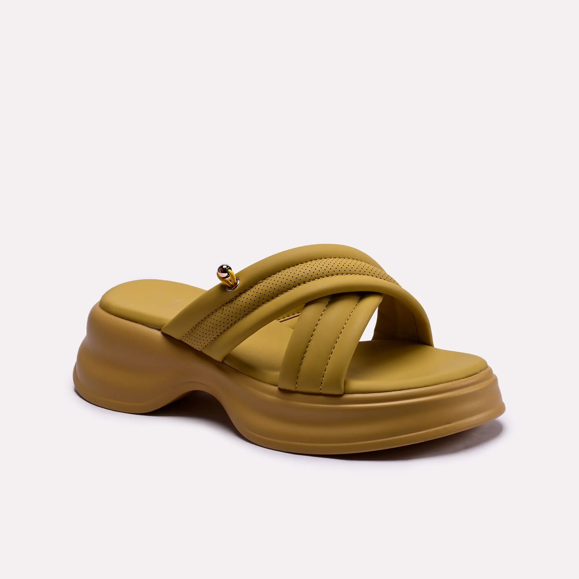 Cathy Mustard Chunky Slippers 0412357 cushioned collar Maximum Durability