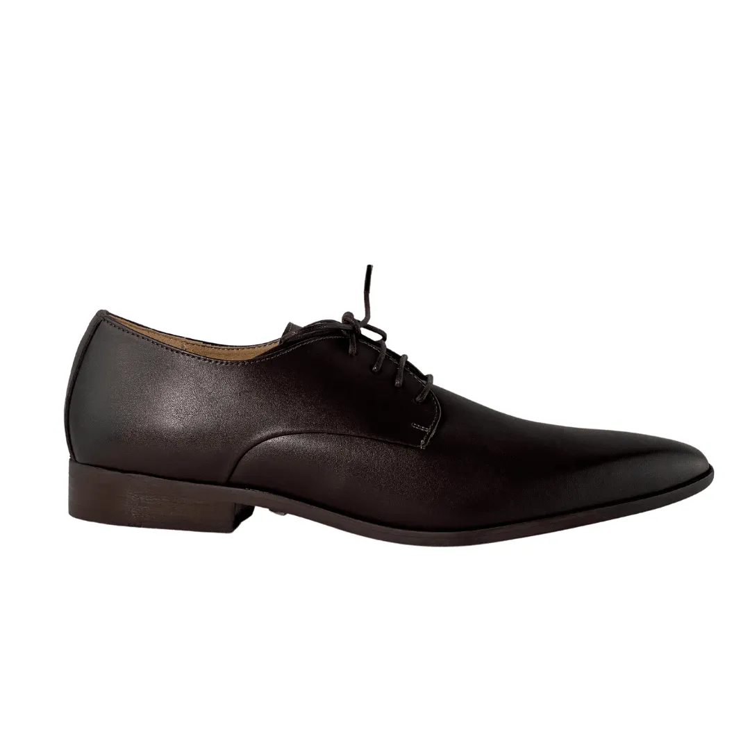 French Soft Snow Grip 'Nero' Men's Vegan Derby Shoe by Zette Shoes - Espresso