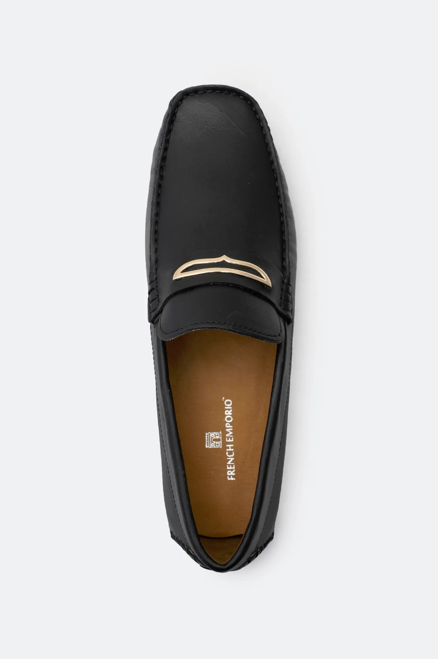 Black Casual Moccasins Shoes MoistureWicking