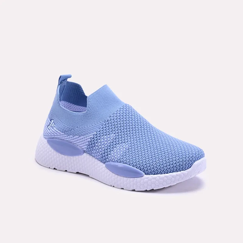 Serenelle Blue Slip On Sneakers 0440758 Smooth Lines Tear Resistant Textile