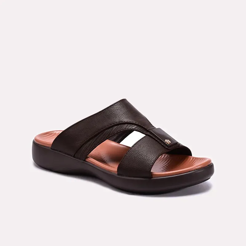 Comfortable for jogging Brown Mens Casual Slippers 0151158