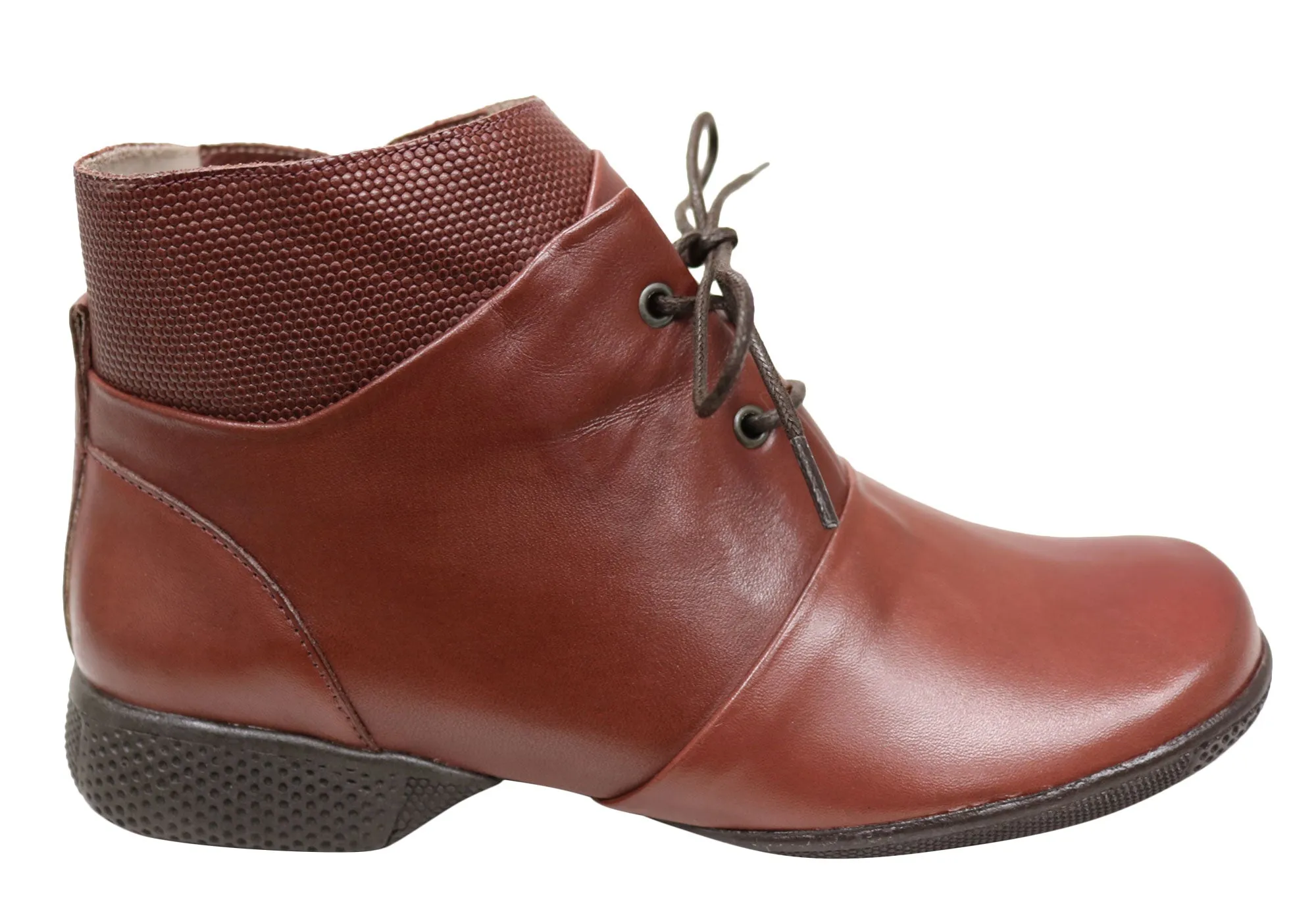 J Gean Angie Womens Comfortable Leather Ankle Boots Made In Brazil Odor Resistant Padded Interior Mountain Climber
