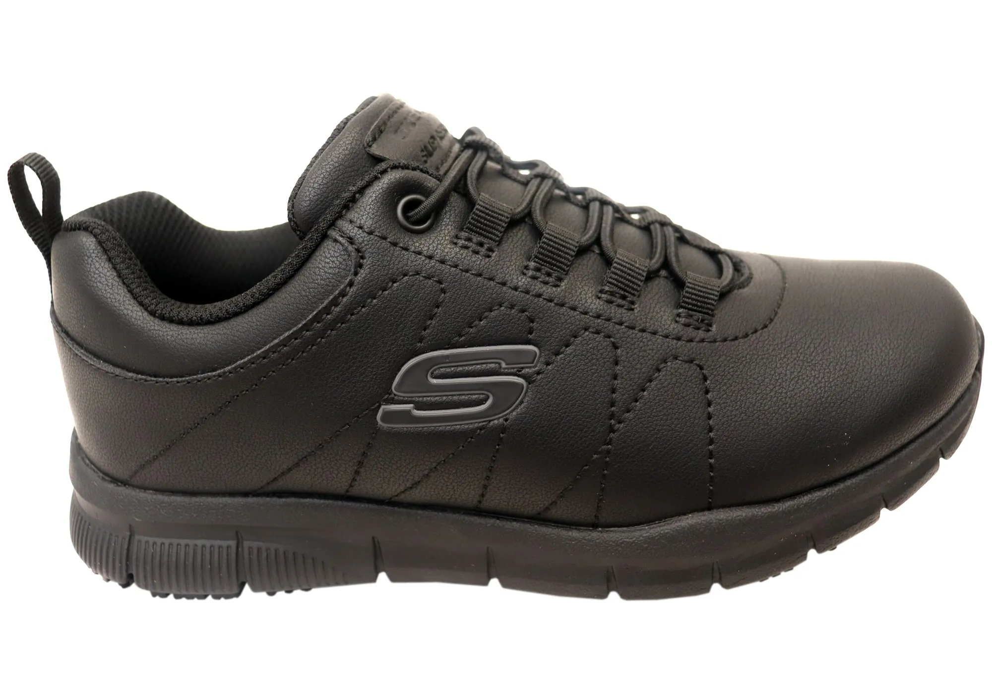 Skechers Womens Work Nampa Beja Comfortable Slip Resistant Work Shoes Deep Shade