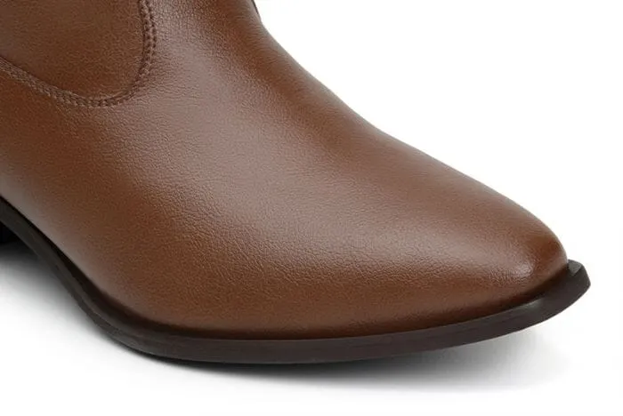 'Valentina' women's western boot by Ahimsa - cognac Durable Material Seamless Comfort Weather Resistant User