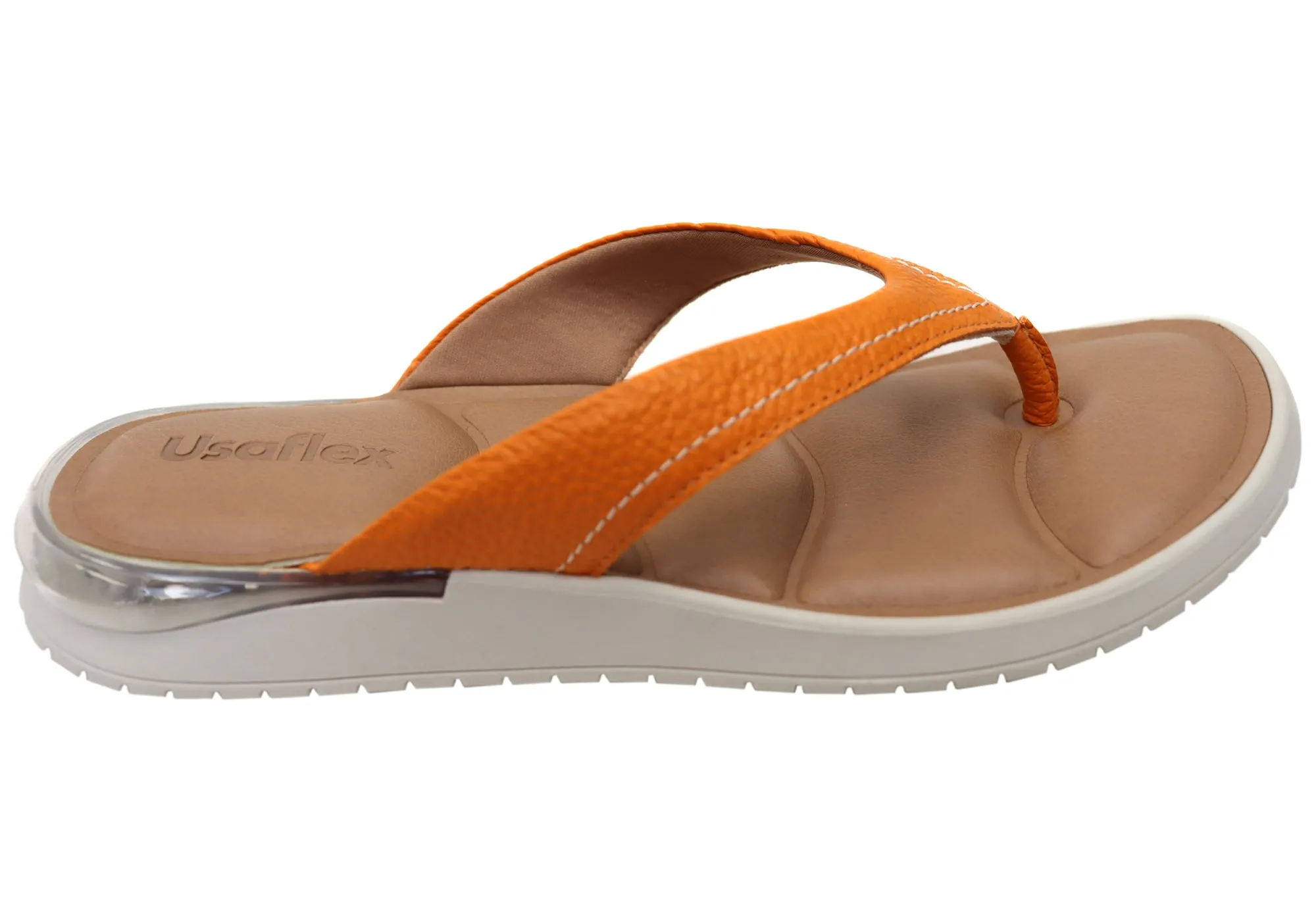 Usaflex Resort Womens Comfortable Brazilian Leather Thongs Sandals Tailored Fit