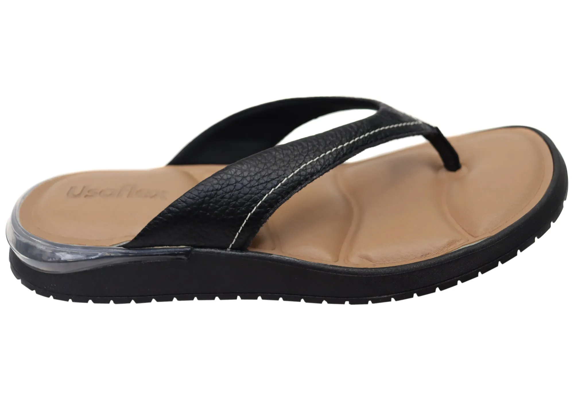 Casual Footwear for Active Life Sandal Add Ons Usaflex Resort Womens Comfortable Brazilian Leather Thongs Sandals