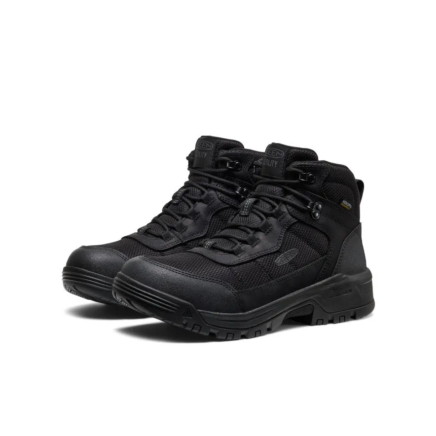 Men's Skokie Waterproof Work Boot (Soft Toe)  |  Black/Black Fashion Guy Pull-on style