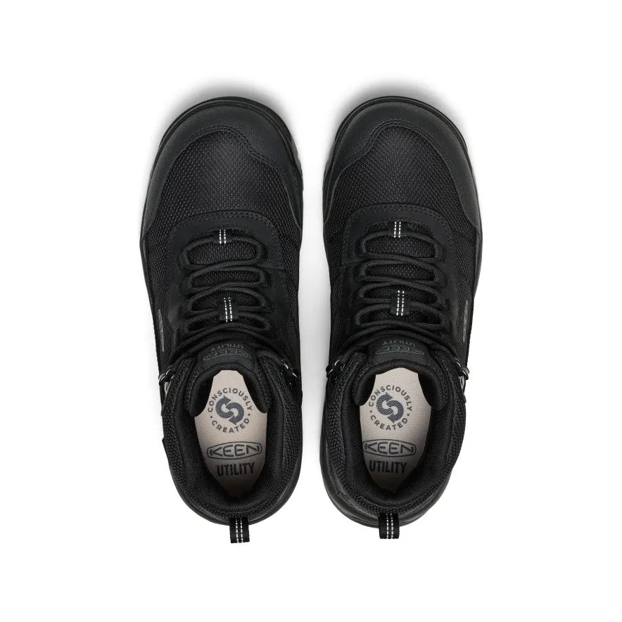 Mid Length Men's Skokie Waterproof Work Boot (Soft Toe)  |  Black/Black