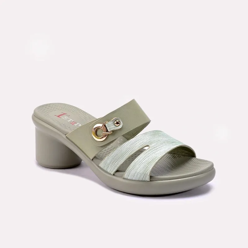 MultiDirectional Womens Green Heel Casual Slippers 0413426