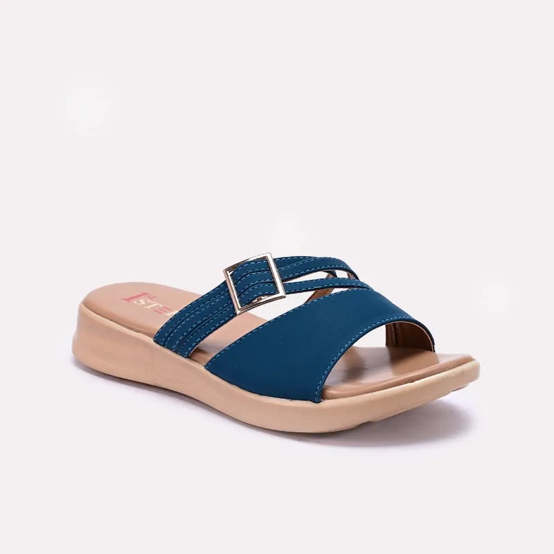 Blue Casual Slippers 0413142 lace up closure
