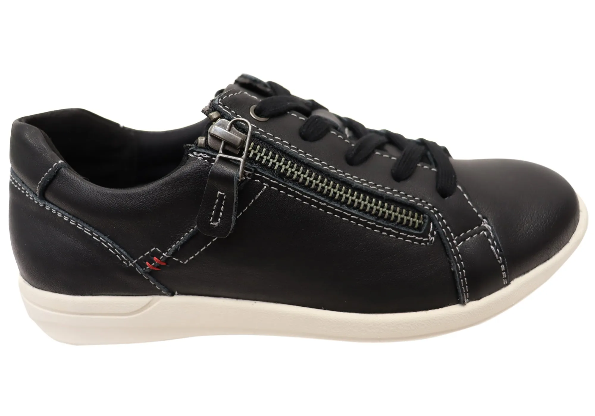 Scholl Orthaheel Womens Leather Comfortable North Sneakers Shoes Quick Drying Work Commute