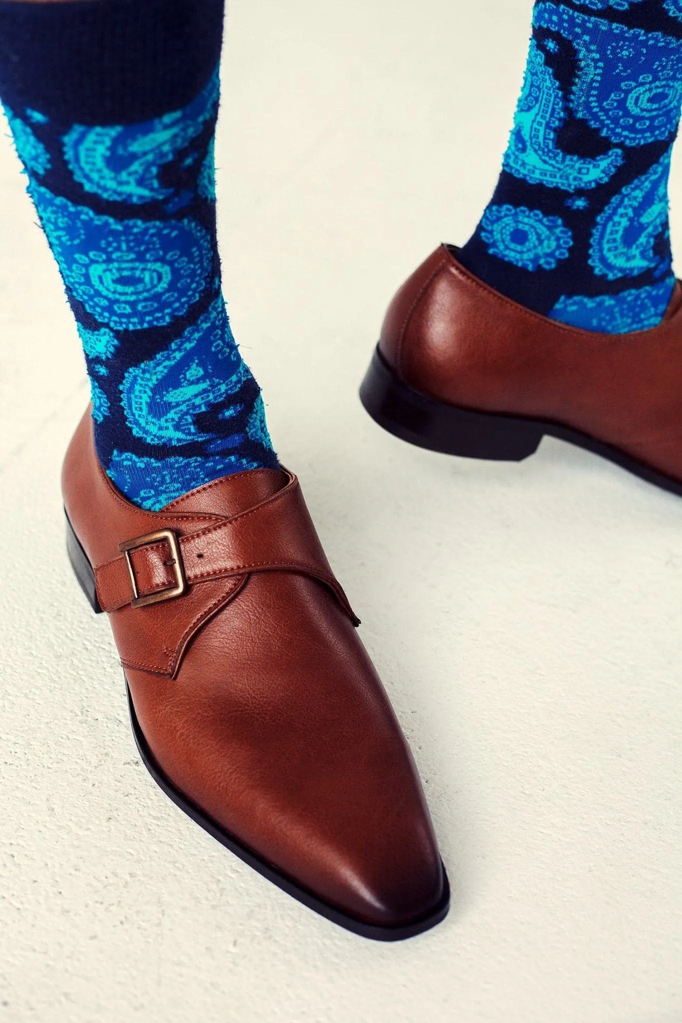 'Pierre' Vegan Monk Shoe by Zette Shoes - Chestnut mesh construction Modern