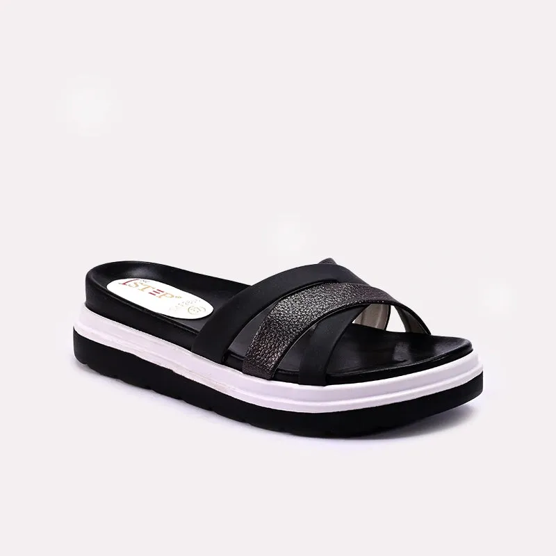 Breathable mesh Black Womens Casual Platform Slippers 0413130