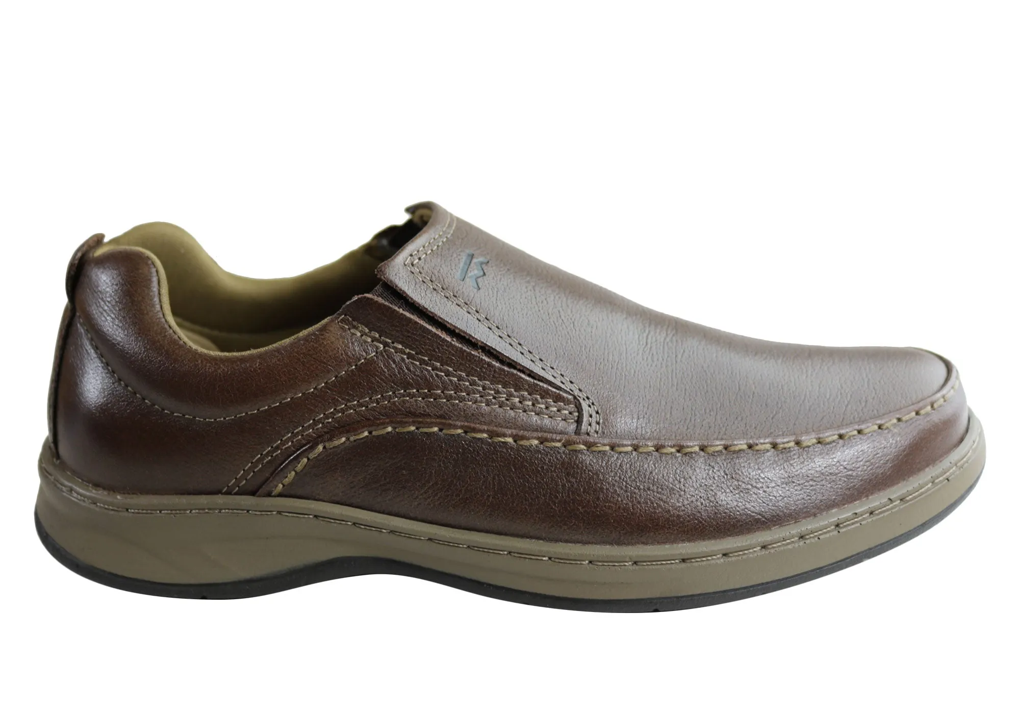 Bradok Mens Classic Slip On Comfortable Leather Shoes Made In Brazil Mix Hue