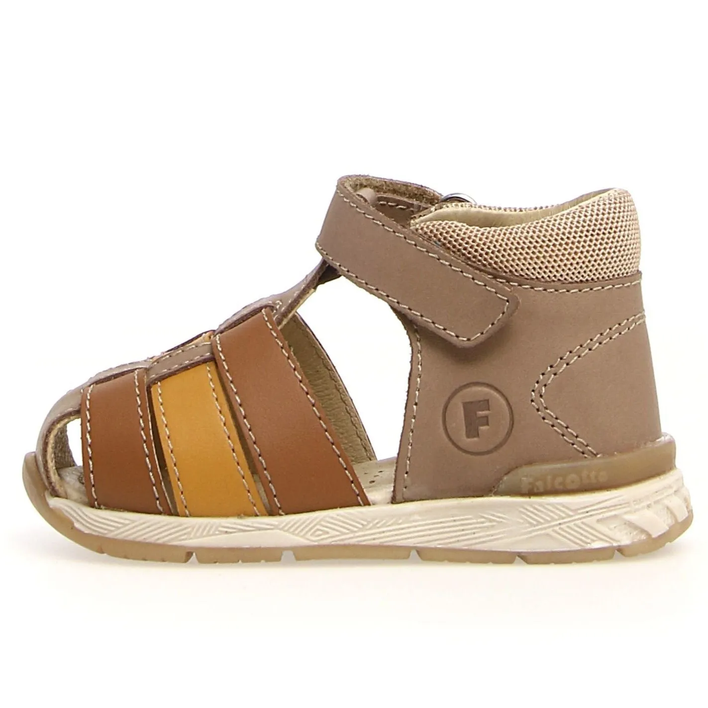 Falcotto Acry Boy's Semi Closed Sandals - Cognac/Sand Orange Fun