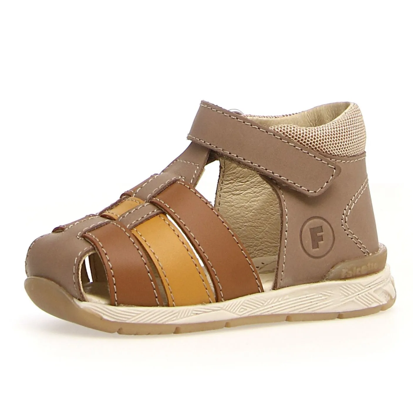 Easy-to-wear Sandals Comfortable Footwear Falcotto Acry Boy's Semi Closed Sandals - Cognac/Sand
