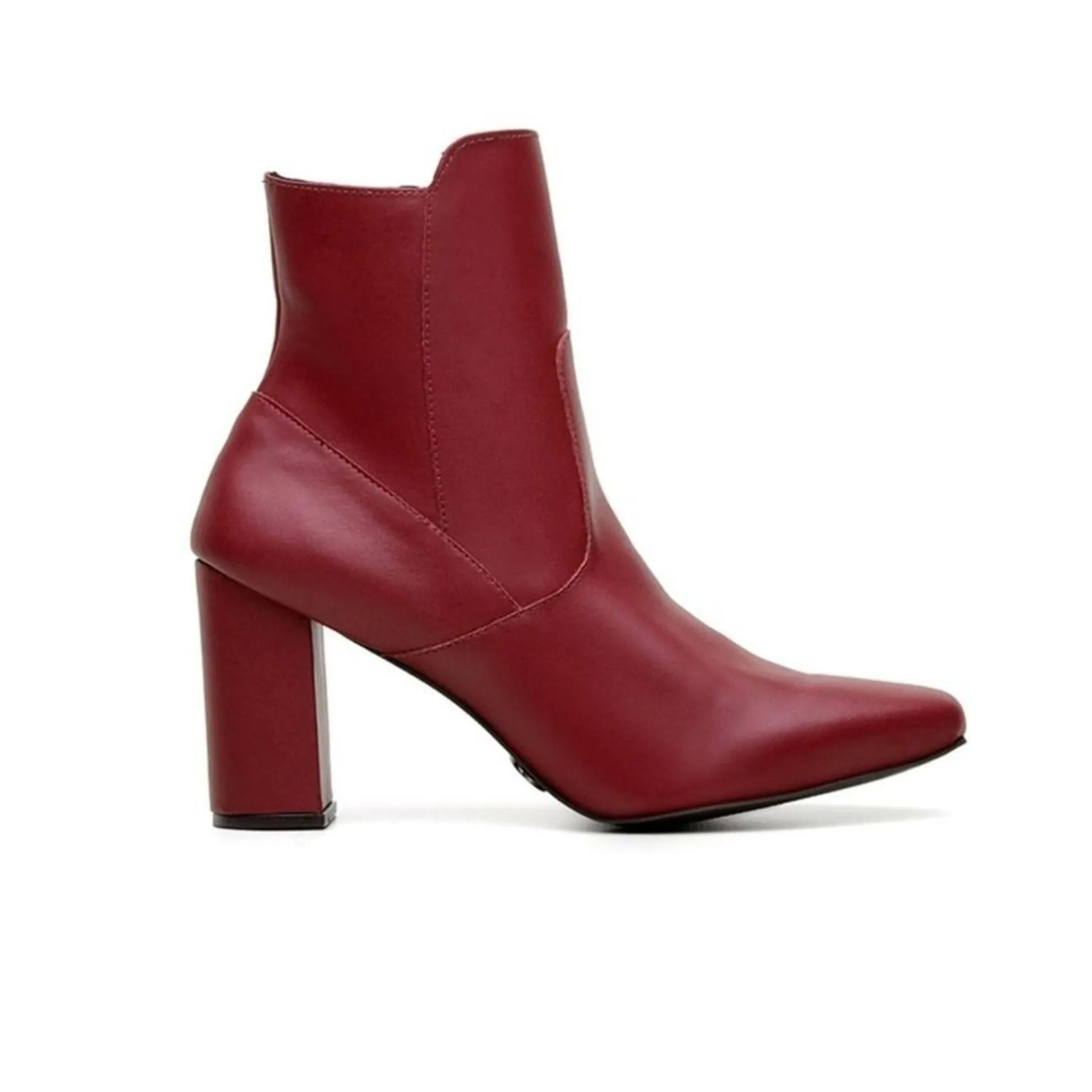 'Elza?? Women's High-Heeled Vegan Boot by Ahimsa - Burgundy Cushioned Step Urban Traveler