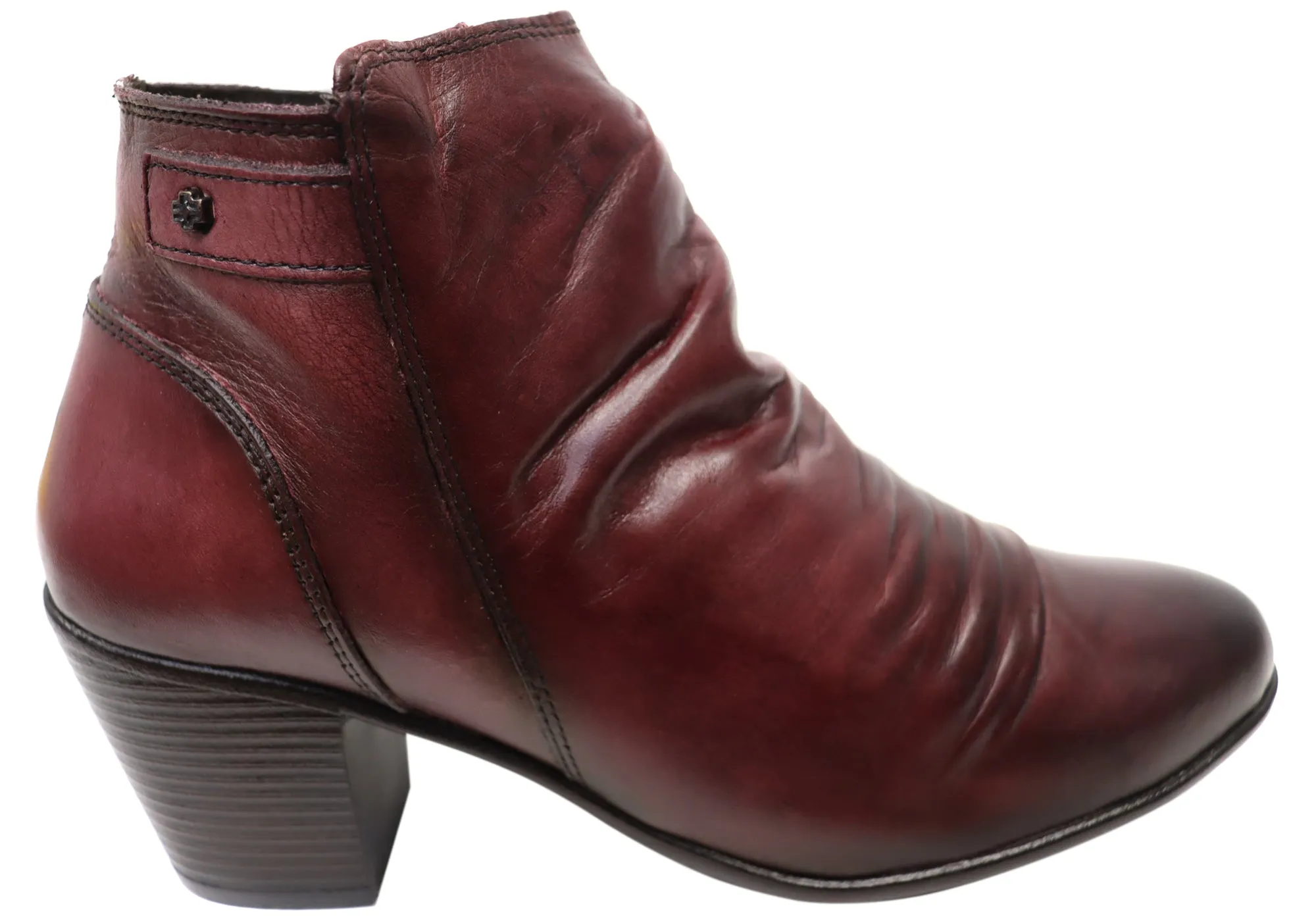 Perlatto Brooke Womens Comfortable Leather Ankle Boots Made In Brazil Shock Absorbing Weather Resistant User