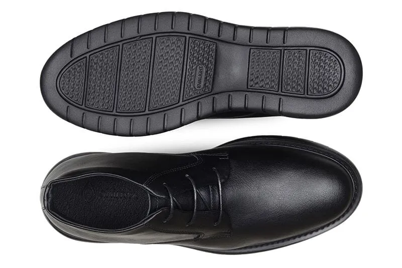 Picnic Easy Pose Ready 'Liam' men's wide-fit EEE vegan-leather shoe by Ahimsa - black