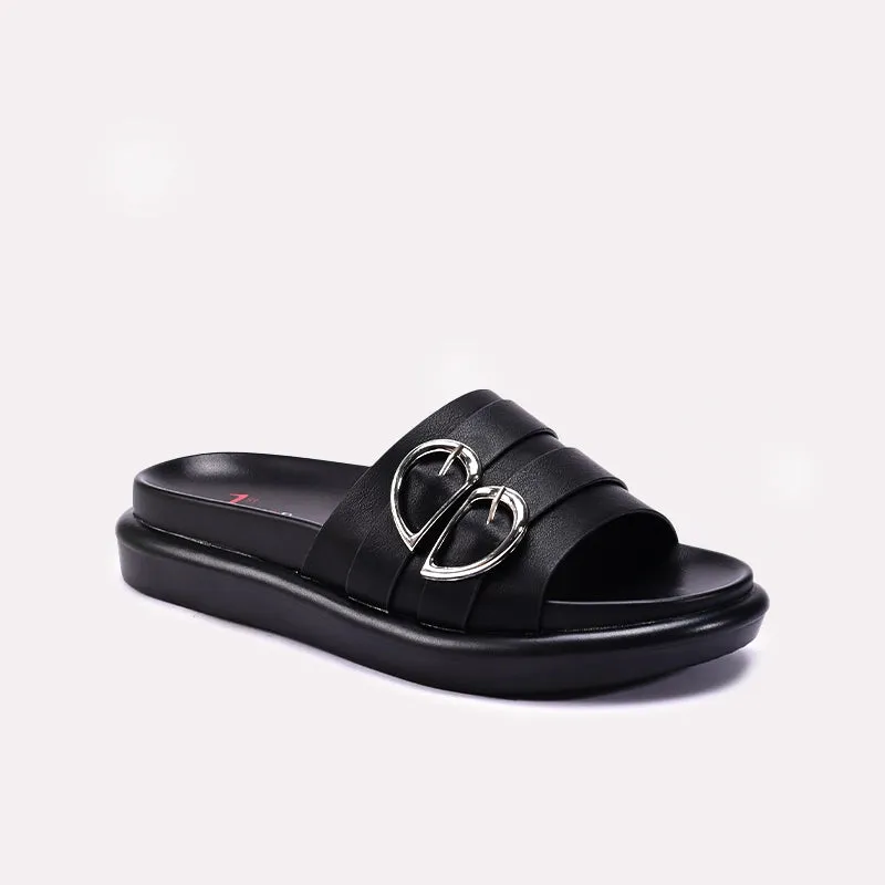 Stretchable Womens Black Comfy Slippers 0413412