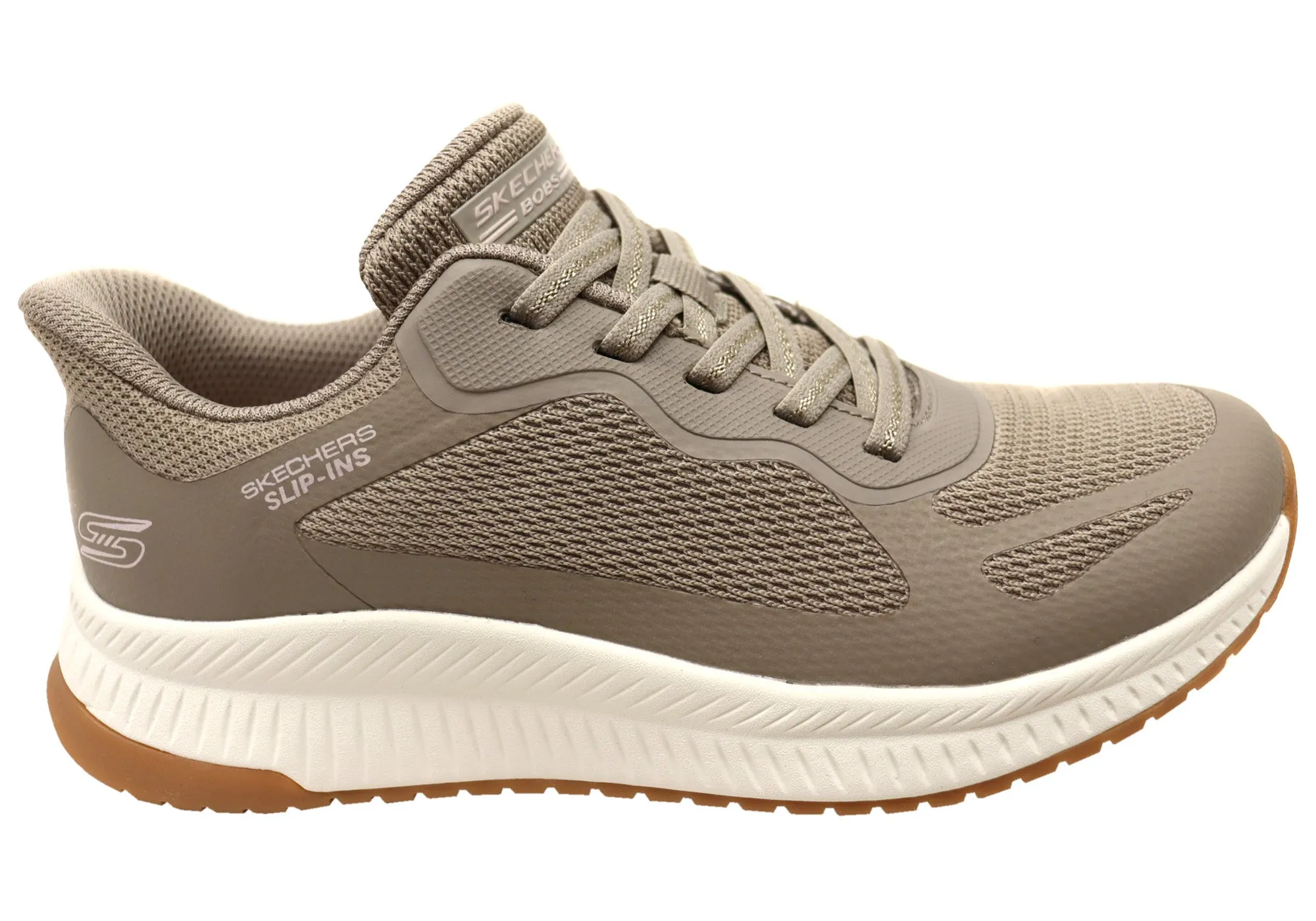 Skechers Womens Slip Ins BOBS Squad 4 Staple Look Comfortable Shoes Power Grip Picnic Easy