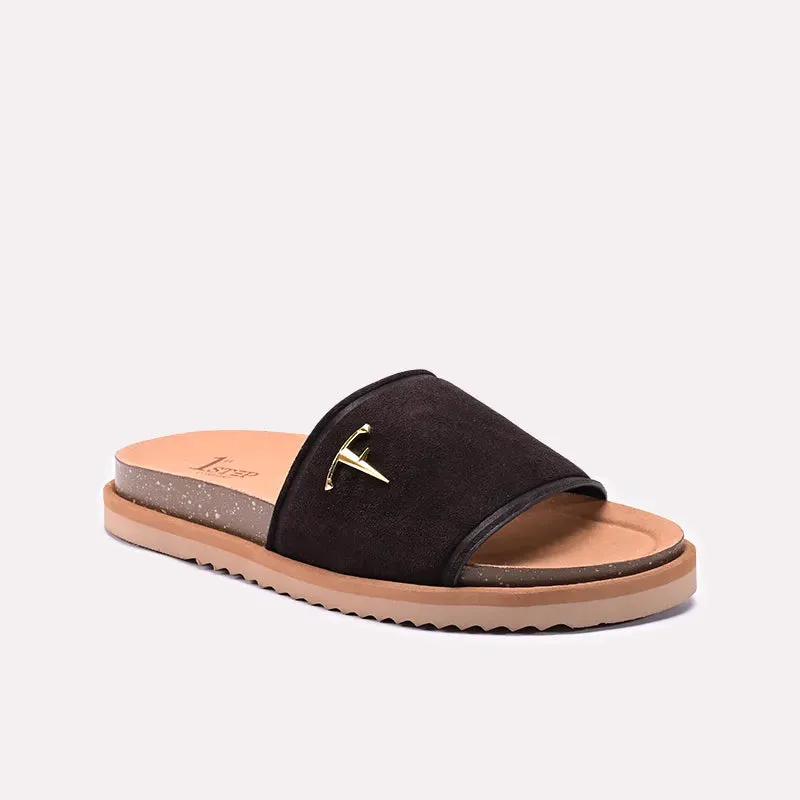 Slip On Black Casual Slippers For Men 0151150