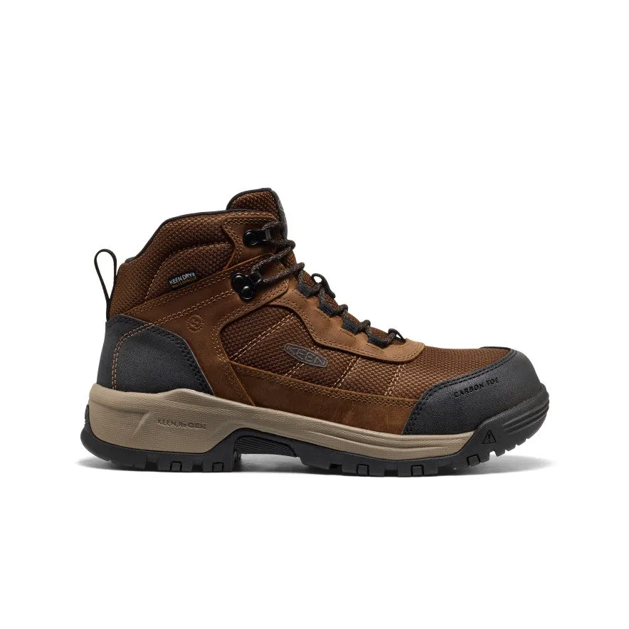 couple wear Men's Skokie Waterproof Work Boot (Carbon Toe)  |  Dark Earth/Black