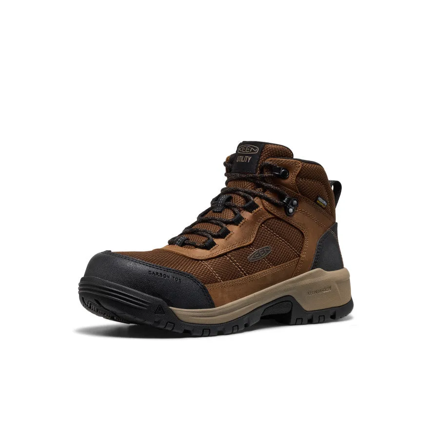 Library Visit Men's Skokie Waterproof Work Boot (Carbon Toe)  |  Dark Earth/Black