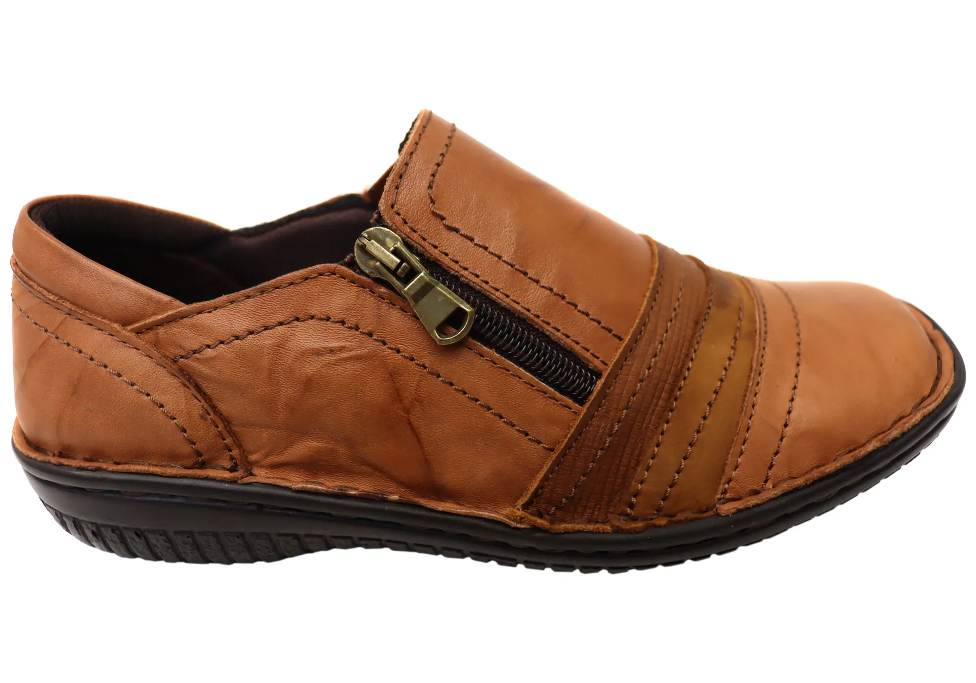 Flexible Fit Active People Cabello Comfort Womens 5849-27 Leather Shoes Made In Turkey