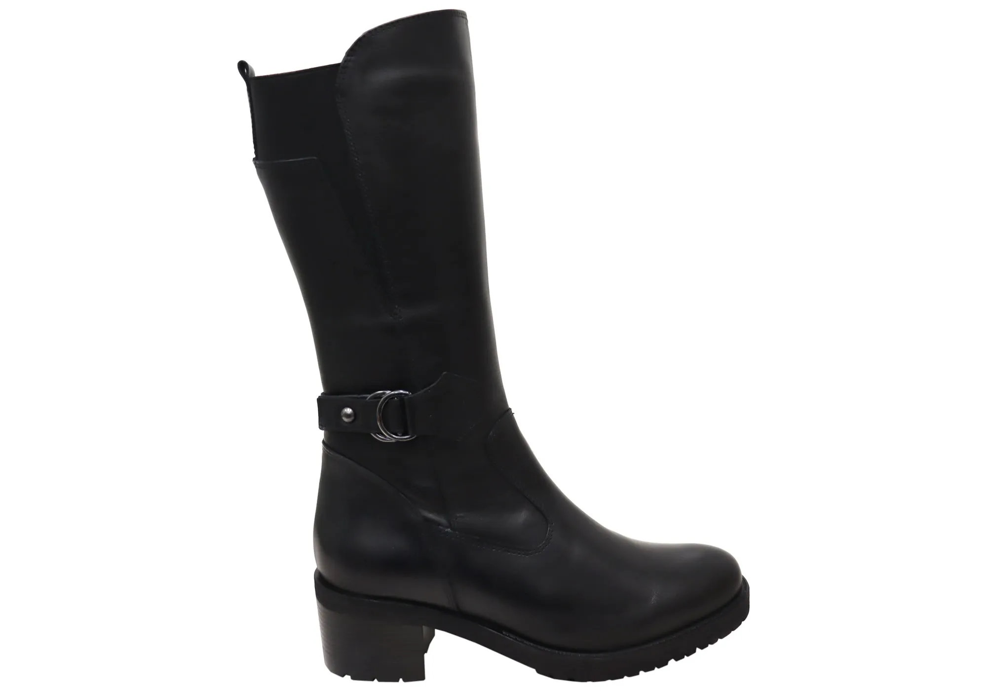 Orizonte Camdera Womens European Comfortable Leather Mid Calf Boots heel cup