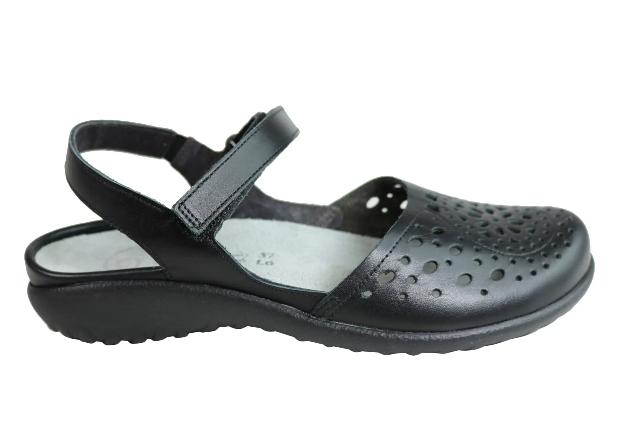 Flexible walking shoes Suede Naot Arataki Womens Closed Toe Orthotic Friendly Leather Flat Sandals