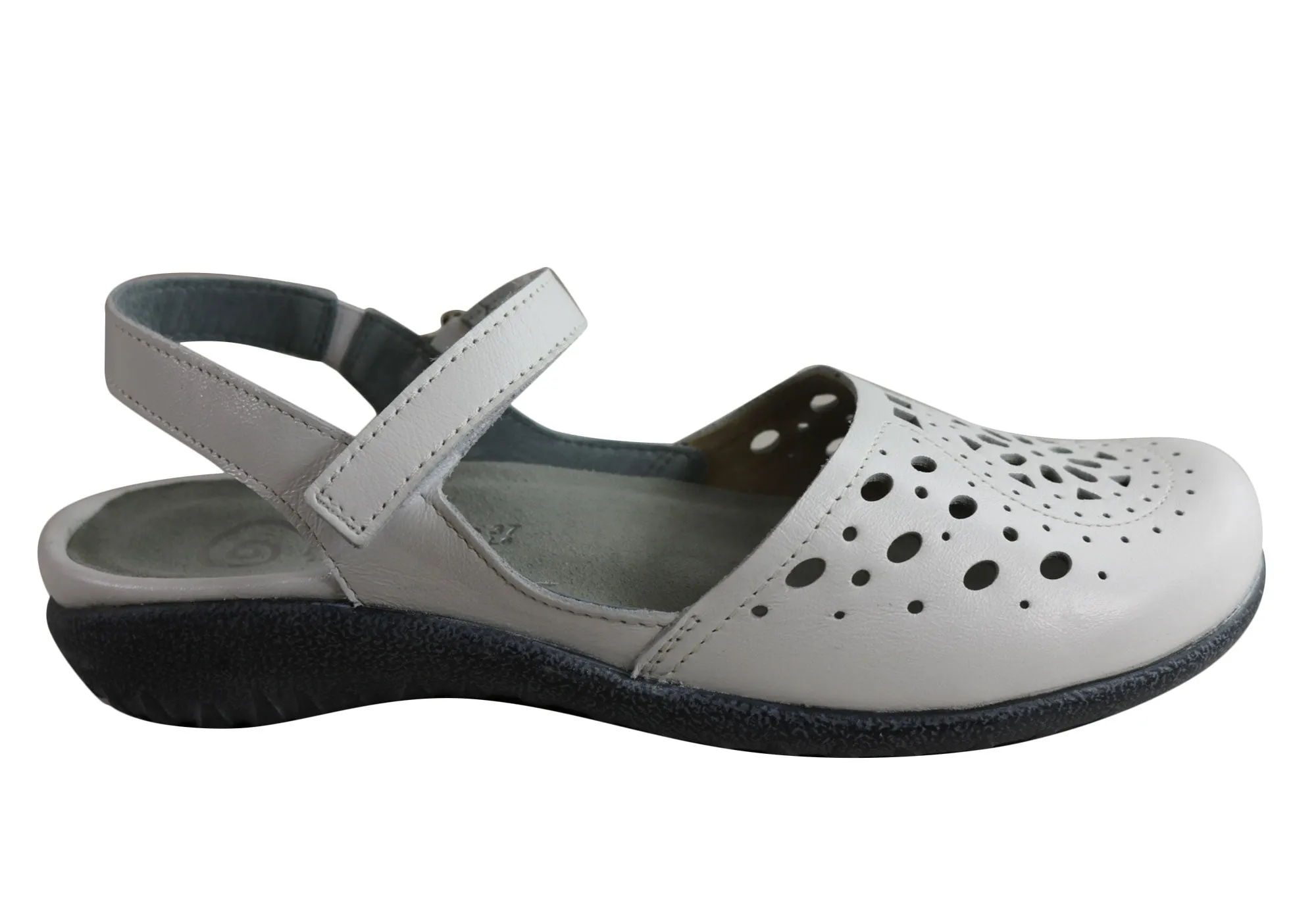 Naot Arataki Womens Closed Toe Orthotic Friendly Leather Flat Sandals Casual Footwear for Vacation Pink Sweet