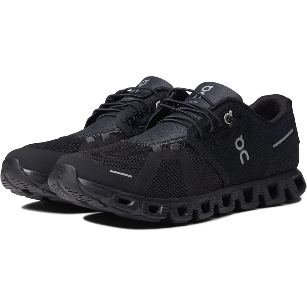 Anti Slip Tread Design On Cloud 5 All Black Sneaker - 59.98986