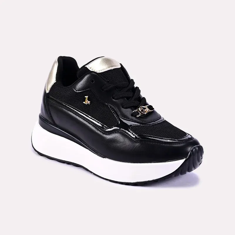 Elevated arch Lightweight Frame Della Black Women Sneakers 0440692
