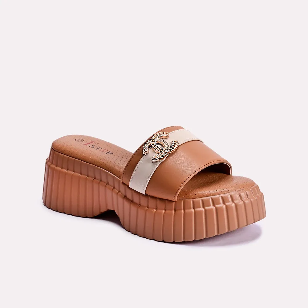 Sleek And Comfy Cora Mustard Chunky Slippers 0412365